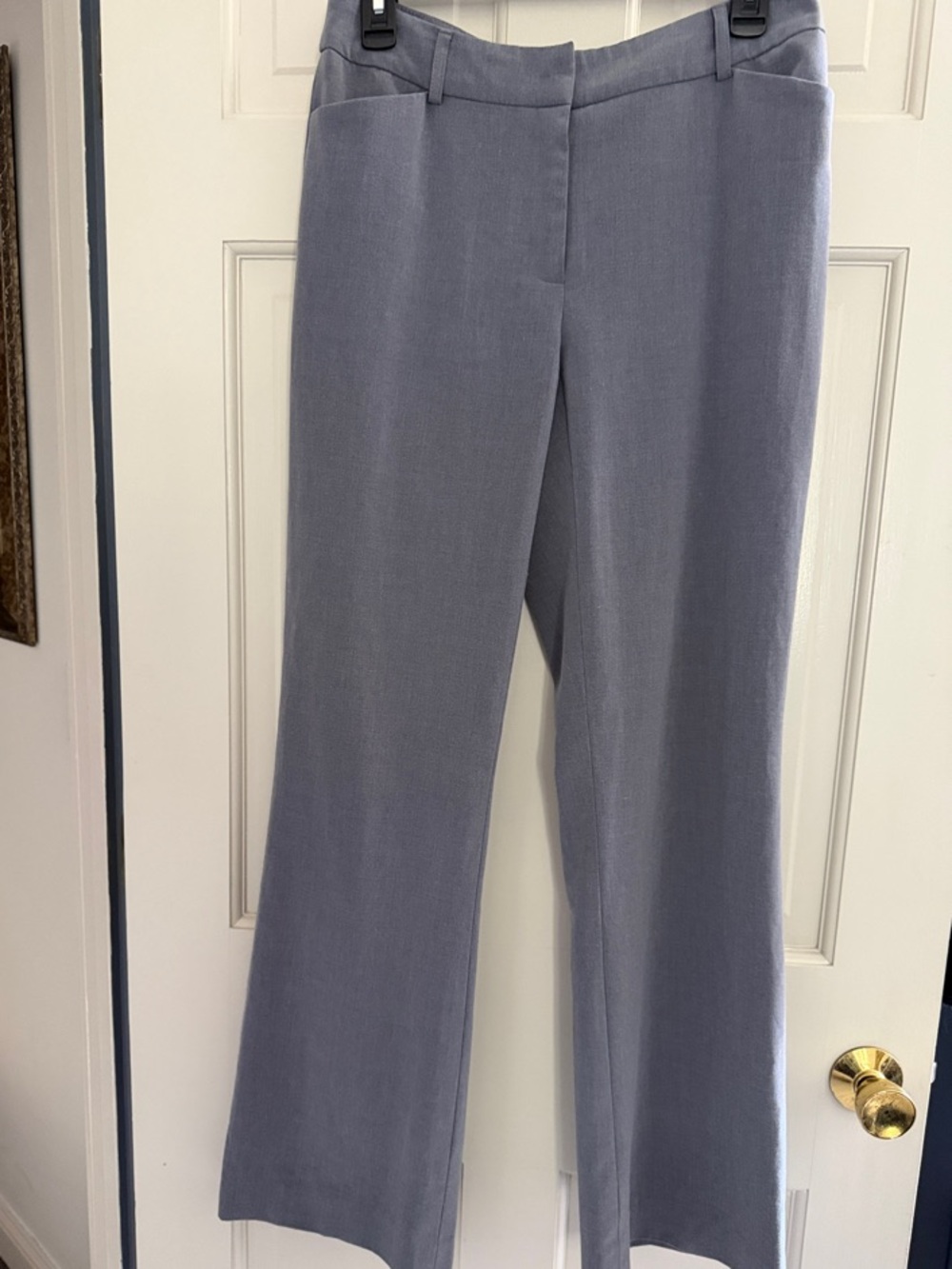Apostrophe Light Slate Gray Wide-Leg Dress Pants